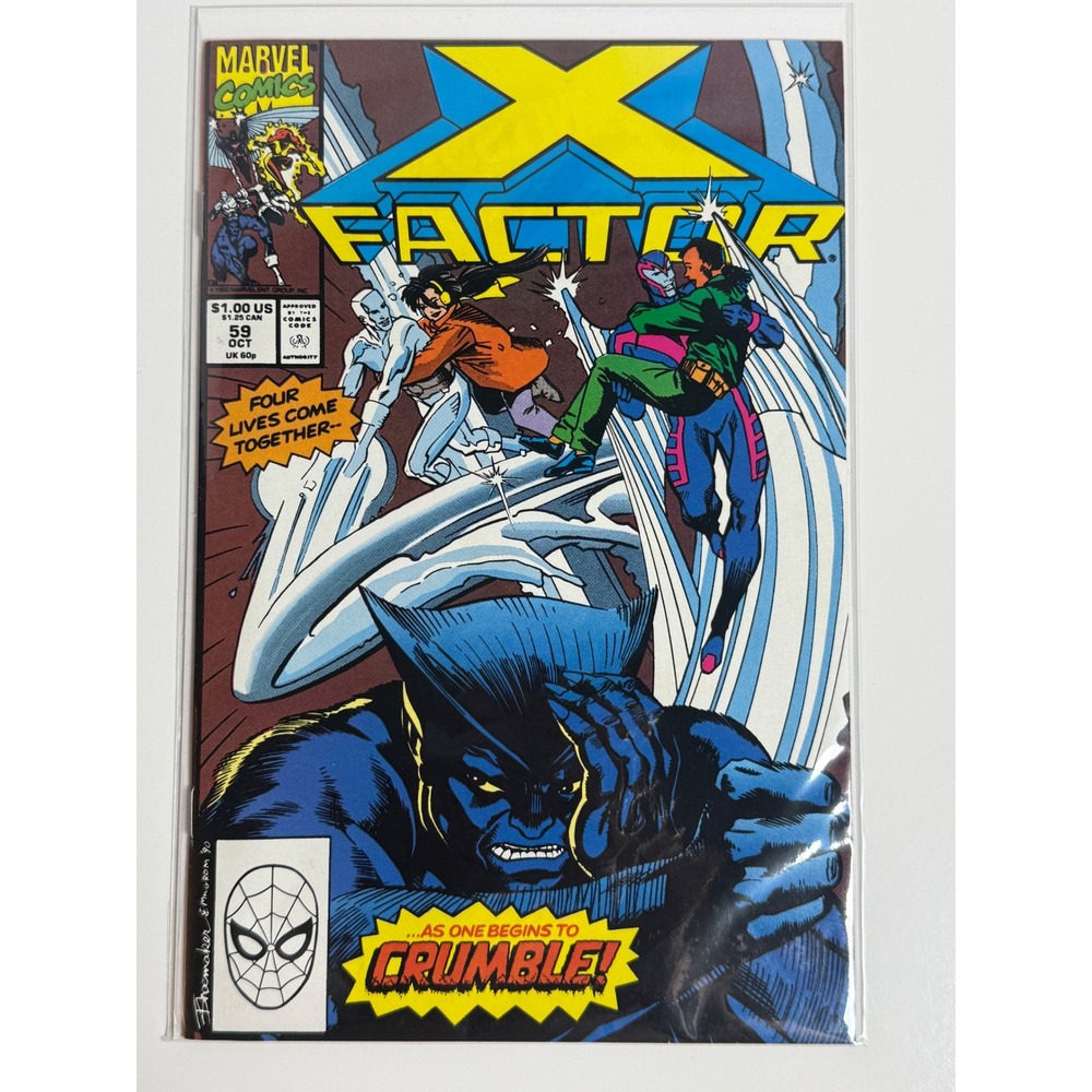 X-Factor #59 Marvel Comics 1990 Wolverine Iceman Jean Grey Terry Shoemaker Cover